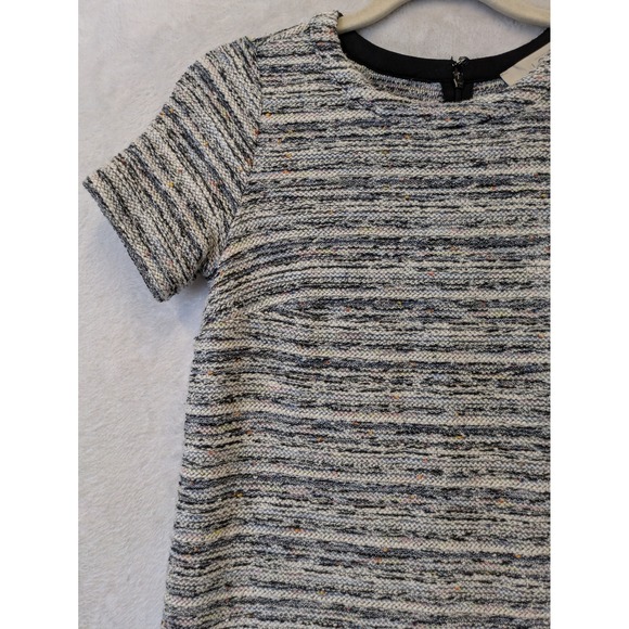 LOFT Tweed Striped Short Sleeve Shift Dress Women's Size XXS Petite - Picture 2 of 8